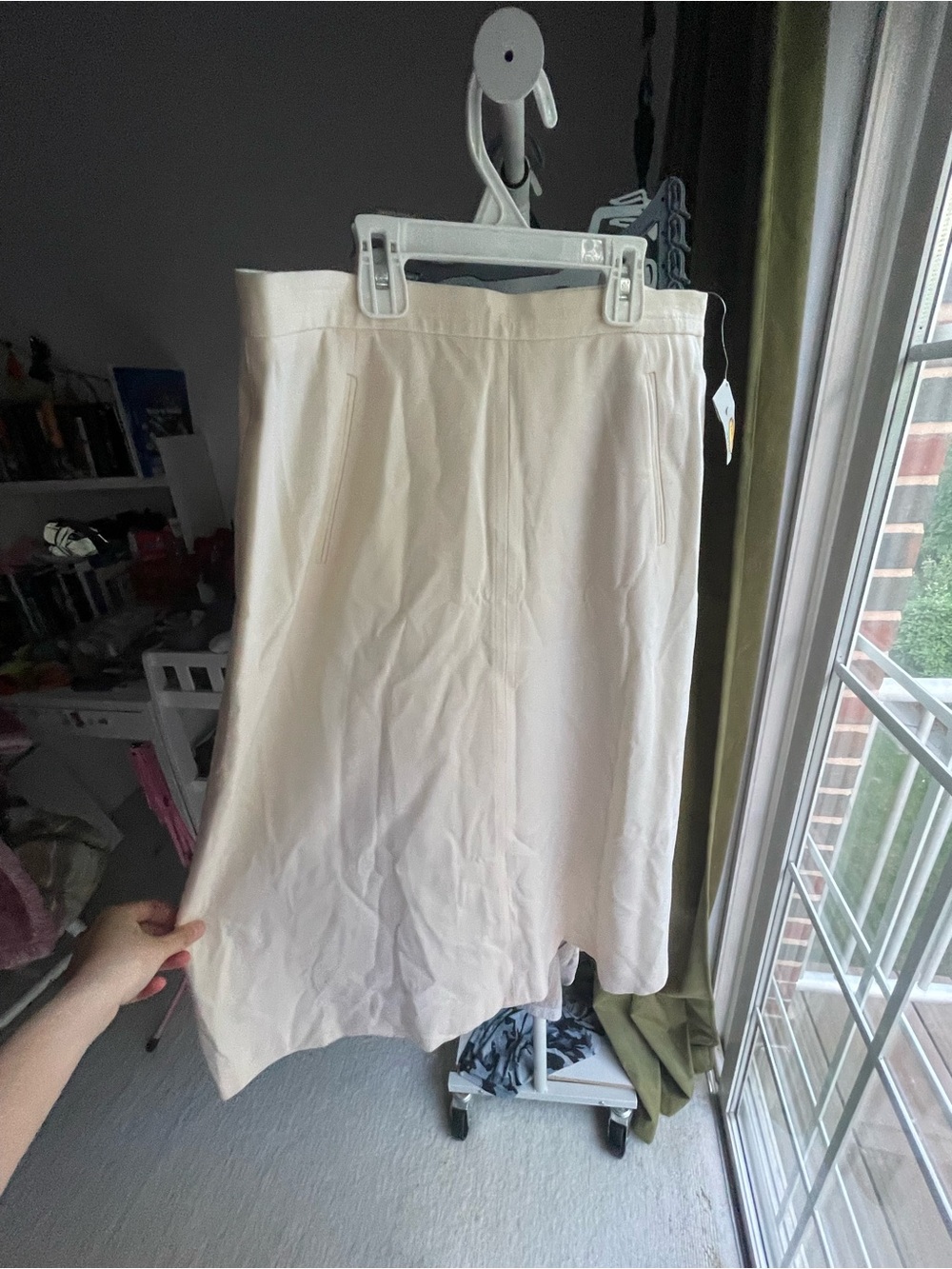 Talbots Cream A-Line Midi Skirt